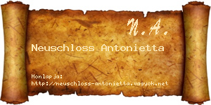 Neuschloss Antonietta névjegykártya